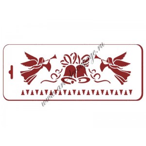 Трафарет Event Design бордюр новогодний NGB042 "Трубящие ангелы", 10х25 см Трафарет Event Design бордюр новогодний NGB042 "Трубящие ангелы", 10х25 см